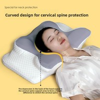 Oreiller cervical en mousse à mémoire de forme haute densité, forme papillon, soutien du cou, ne s'affaisse pas, qualité hôtelière personnalisable