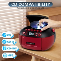 Lecteur CD portable personnalisé, enregistreur de cassettes, radio FM, haut-parleur, USB, MP3, double haut-parleurs stéréo, système audio domestique