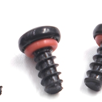 Vis autotaraudeuses à tête cylindrique Pzidrive M4 M5 M6 M8 en oxyde noir avec joint torique étanche pour toiture métallique extérieure, vente en gros OEM