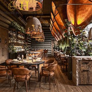 Ensemble de meubles de Restaurant haut de gamme bois solide métal <span class=keywords><strong>Fram</strong></span> meubles de salle à manger éclairage Restaurant décoration intérieur - Product Image 1