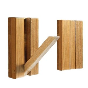 <b>Wooden</b> Wall <b>Hooks</b> Foldable Rectangle <b>Coat</b> And Cap Hangers Wall Mounted For Behind Doors On Walls - Product Image 1