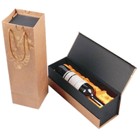 Boîtes cadeaux élégantes en carton rigide bordeaux, emballage personnalisé à fermeture longue pour bouteilles de vin, bière, recyclables, avec lamination mate