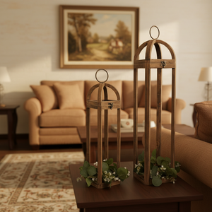 <span class=keywords><strong>Lanterne</strong></span> décorative de style farmhouse, support de <span class=keywords><strong>lanterne</strong></span> en bois massif, porte-bougie artisanal de qualité supérieure, durable, pour intérieur et extérieur, décoration de mariage et de jardin - Product Image 5