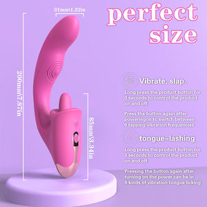 Vibratore 3-in-1 per Adulti Donna, Stimolatore Realistico del Punto G e Clitoride con Vibrazione a Leccata e Succhiatore, 9 Modalità, Grado Medico IPX7 - Product Image 5