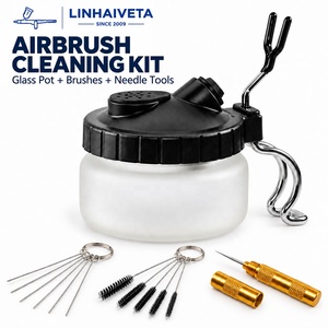 Kit de nettoyage pour aérographe Linhaiveta WD-520 avec brosses, aiguilles en acier inoxydable et outil de nettoyage des buses - Product Image 1