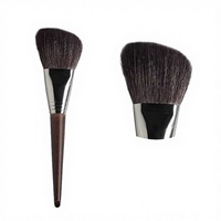 Pinceau Fond de Teint Professionnel en Poils de Chèvre avec Manche en Bois et Logo Personnalisé – Qualité Supérieure, Poils Naturels, Outil de Maquillage pour Poudre, Idéal Salon