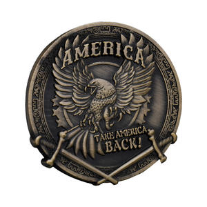 Stok 'MÜCADELE' Kampanyası Hatıra Kaplama Çinko Alaşım Parası 3D Stereo Rölyef Özel Tasarım Vatanseverlik Tarzı Amerikan Koleksiyonu - Product Image 3