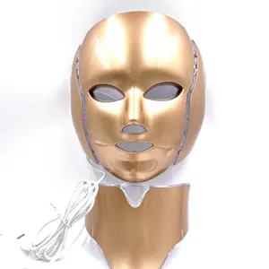 Máscara Facial LED Terapia De Luz Hidratante 7 Cores Removedor De Rugas Máscara LED Rosto e Pescoço