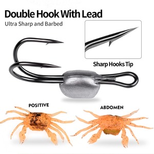 Ventas calientes 32,5G Gancho doble Realista Bonic Walking Hundimiento Cangrejos Cebo de plástico suave Cangrejo Señuelo Señuelos de pesca de agua salada - Product Image 5