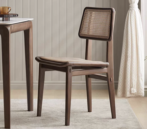 L6121 nordic शैली सरल आधुनिक लाल ओक लकड़ी + बैकरेस्ट डाइनिंग कुर्सी - Product Image 3