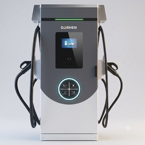 Chargeur DC vertical pour VE, étanche IP55, avec deux pistolets de charge rapide, activation par carte, QR code et application, équipement de recharge commercial - Product Image 5