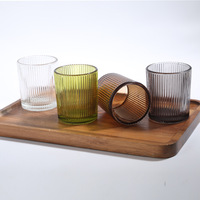 Candélabre en verre côtelé, porte-bougie parfumée, peinture multicolore, résistant à la chaleur, écologique, décoration d'intérieur, couleur personnalisée
