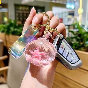 Wholesale Promotional Gift Sea Shell Epoxy Design Acrylic Charms Key Liquid Acrylic <strong>Keychain</strong> - Product Image 4