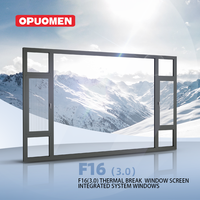OPUOMEN Inicio insonorizado Durable hacia afuera Columpio Moderno Personalizado Aluminio Vidrio Ventanas abatibles