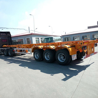 Semi-remorque à col de cygne en acier, châssis de remorque pour conteneur de 40 pieds avec une charge utile de 60 tonnes pour transporter des conteneurs d'expédition
