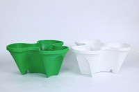 Ensemble de jardinières triangulaires à 6 niveaux comprenant une jardinière, une base et une soucoupe en plastique PP de haute qualité, tendance 2026