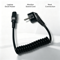 Câble d'alimentation spiralé professionnel OEM, prise EU 2 broches, connecteur IEC C13, indice de protection IP65, certifié CE, électronique grand public, appareils électroménagers