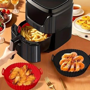 Customized BPA Free Reusable Air Fryer <b>Silicone</b> <b>Baking</b> Pan Mold <b>Baking</b> Accessories Set <b>Silicone</b> Air Fryer Liners Pot for Kitchen - Product Image 3