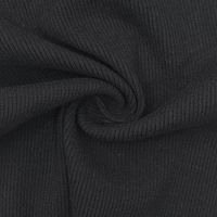 Kain Sweater Rajut Rib 2x2 Katun Spandex High-Twist 92/8 257GSM 120cm Bertekstur Tebal dan Elastis untuk Anak Perempuan & Laki-Laki