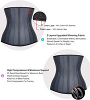 Faja deportiva de reloj de arena, moldeador de cuerpo, logotipo personalizado, 25 huesos de acero, látex, cintura debajo del pecho, corsé, entrenador de cintura para mujer