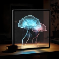 Proyector Holográfico Interior MACCAN con WiFi, Pantalla 3D, Imagen Aérea, Lámpara Holográfica LED con Logotipo, Ventilador 3D para Colgar en la Pared, OEM