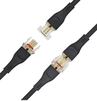 Aomei Abschließbarer Kupfer Stecker/Buchse IP67 Wasserdichtes PVC-Gehäuse 2-polig 250V 3A Flachsteckverbinder für LED-Lichtstreifen zur Außennutzung