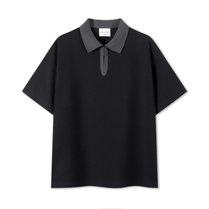 Cbydo 1/4 Zip Golf Polo camiseta colores contrastantes Casual Streetwear Polo de gran tamaño nueva llegada hombres impreso Polo Camisa de algodón - Product Image 5