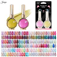 Kit de gel UV pour ongles effet œil de chat scintillant de haute qualité avec 2 pinceaux à double embout et 1 baguette magnétique pour les magasins de produits de beauté