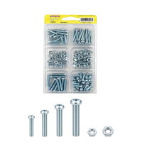 Kit de vis et écrous OEM personnalisé de 150 pièces, vis à tête cylindrique Phillips zinguées avec écrous hexagonaux, tailles assorties, boîte à outils