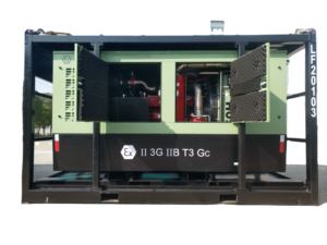 Compresor de Aire Eléctrico con Generador Diésel a Prueba de Explosiones ZONE II con Certificación ATEX, 375 CFM, en Remolque para Plataformas Marinas - Product Image 3