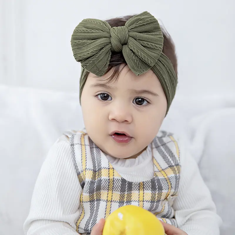 Câble tricot bébé fille bandeau Bandeau Nylon bandeaux pour nouveau-né filles élastique bandeau de cheveux bébé cheveux accessoires