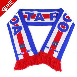 Haute Qualité Double Face Personnalisé Tricoté Cou Ventilateur Football Football Tricoté Bleu Foulards et Chapeau Personnalisé Football Écharpe - Product Image 2