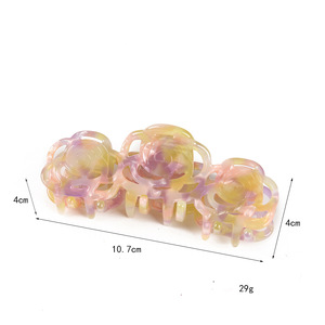 Pinza de pelo grande con diseño de rosa hueca francesa y ácido acético, para la parte trasera de la cabeza, estilo temperamental, para mujer, colección Primavera Verano - Product Image 5