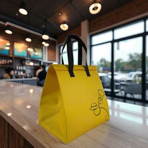 Sac isotherme pour courses à emporter recyclé au prix d'usine, sac non tissé imprimé pour les restaurants - Product Image 2