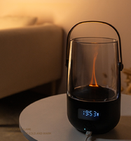 Produits Innovants 2025 – Diffuseur d'Arômes Multifonction Luxe pour la Maison avec Horloge, Simulation de Flamme de Bougie et Humidificateur