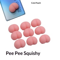 Accessoire de téléphone anti-stress en caoutchouc souple, texture 'Petit Fessier' motif pastèque (Peach-Bottom Watermelon), mini-jouet pour le plaisir de pincer (Butt Pinch Fun)