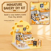 Kit de maison de poupée miniature en bois à assembler soi-même avec lumières LED, modèle artisanal fait main, ornement, cadeau de Noël pour les amateurs de loisirs créatifs