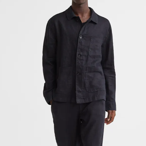 OEM Custom <span class=keywords><strong>camicia</strong></span> in <span class=keywords><strong>lino</strong></span> da <span class=keywords><strong>uomo</strong></span> di alta qualità tinta unita a maniche lunghe camicie polsini regolabili con bottone aperto tasca anteriore regolare - Product Image 6