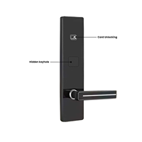 Serrure de porte d'hôtel avec logiciel de gestion, déverrouillage par carte, système électronique de sécurité intelligent, serrure d'hôtel intégrale noire intelligente avec clé