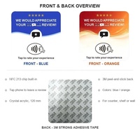 Carte de visite NFC en PVC laminé en gros, mini-étiquette NTAG213 étanche, lecture/écriture, pour avis 5 étoiles sur restaurant, café, ou comme marqueur de table