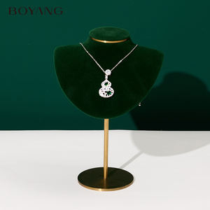 Maßgefertigter Schmuckvitrinen-Display Luxuriöse Schmuckständer-Requisiten aus Samt und Metall - Product Image 6