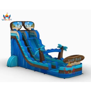 Jeux d'extérieur commerciaux, toboggan aquatique gonflable avec jeux <span class=keywords><strong>de</strong></span> piscine, toboggan double humide et sec, lunettes <span class=keywords><strong>de</strong></span> soleil bleues marbrées pour les <span class=keywords><strong>vacances</strong></span>, en vente - Product Image 6