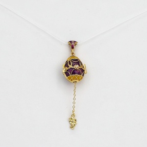 SHINNYGIFTS Pendentif ouvrable vintage en émail sur base de cuivre, médaillon <span class=keywords><strong>œuf</strong></span> <span class=keywords><strong>russe</strong></span>, bijou pour mariage, fête, anniversaire - Product Image 6