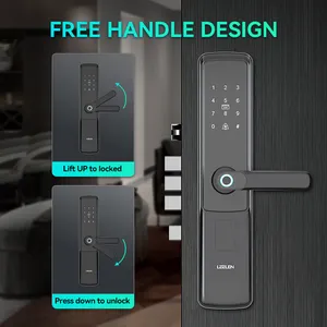 LEELEN cerraduras Sistema de hogar inteligente WiFi desbloqueo de huellas dactilares cerradura de puerta de cerrojo inteligente ZigBee cerradura de puerta de seguridad