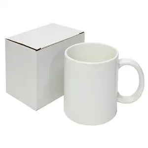 11盎司批发杯黑色咖啡陶瓷杯空白白色升华杯个性化