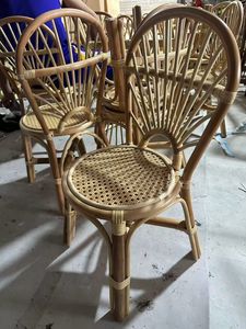 Chaise pour enfants en rotin avec des couleurs roses, design moderne, chaise d'hôtel, finition peinte en poudre pour une utilisation en intérieur et en extérieur - Product Image 6
