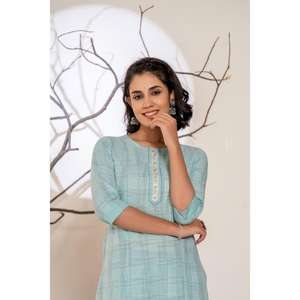Exclusive Trendy Pure Cotton OffWhite <b>Kurta</b> Sets For Women Embroidered Straight <b>Kurta</b> With Pants Wholesale Price For Women - Product Image 4