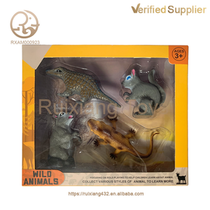 Vente en gros <span class=keywords><strong>PVC</strong></span> modèle animal jouet coffret cadeau comprenant éléphant orang-outan zèbre léopard dinosaure décoration de maison de jeu pour enfants - Product Image 3