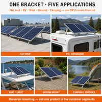 Support de panneaux photovoltaïques solaires réglable avant-arrière en aluminium anodisé, pré-assemblé, installation rapide, pour toiture – Fourniture en gros