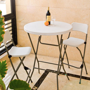 Toptan açık taşınabilir 60cm 80cm yüksek üst katlanabilir beyaz plastik yuvarlak katlanır kokteyl Bar masası parti etkinlikleri için - Product Image 6